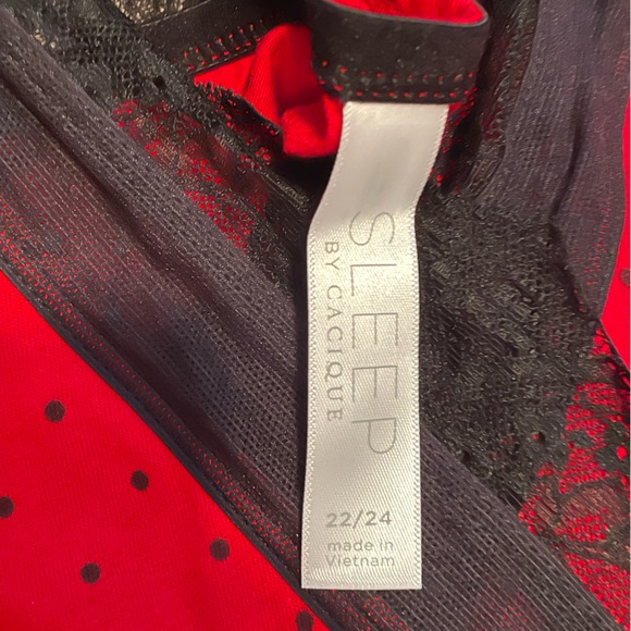 Lane Bryant Red and Black Lace Chemise Size 22/24 - Picture 5 of 7